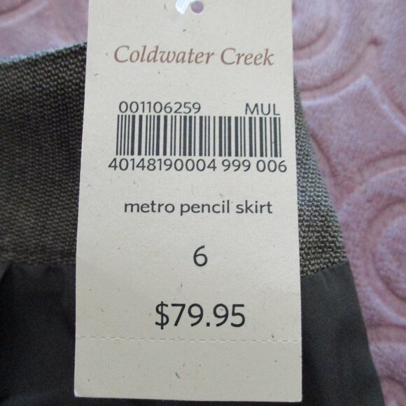 Size 6 ColdwaterCreek metro pencil skirt - new with tags - brown - Picture 6 of 6